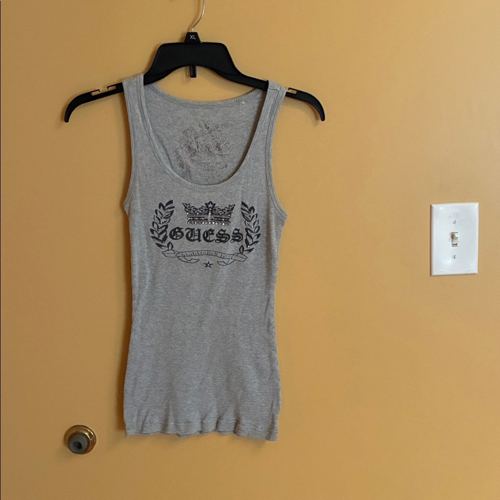 Guess Heather Gray Logo Tank